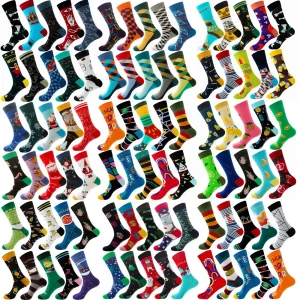 10 Pairs Lot Pack Men Women Couples Lover Socks New Arrival Rhombus Animal Christmas Cartoon Fruit Food Dot Cotton Happy Socks