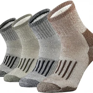 4 Pairs Merino Wool Socks Thicken Warm Hiking Cushion Crew Socks For Men Women Wool Sports Socks Moisture Wicking Euro Size