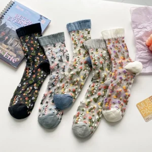 5 PairsLot Korean Style Women Socks Short Fashion Frilly Ruffle Socks Cute Flower Print Sokken Spring Summer New Calcetines
